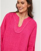 Robe 100% Lin Couture fuchsia