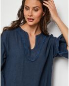 Robe 100% Lin Couture marine