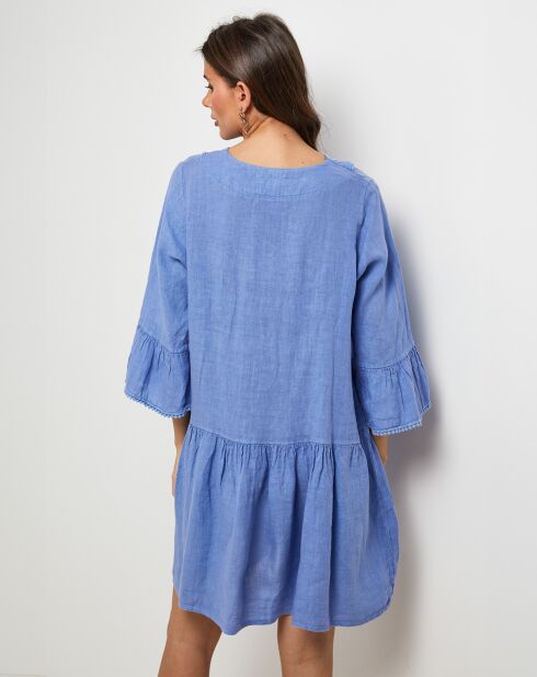 Robe 100% Lin Couture azur