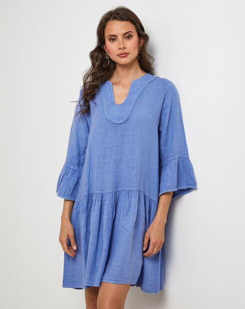 Robe 100% Lin Couture azur