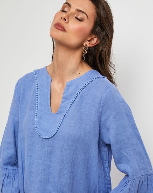 Robe 100% Lin Couture azur