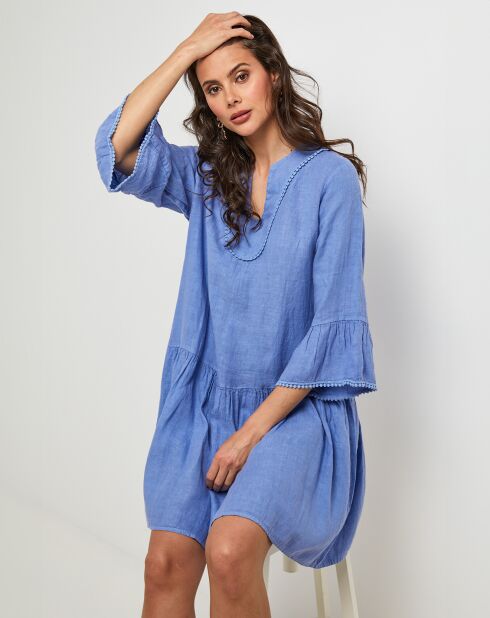 Robe 100% Lin Couture azur
