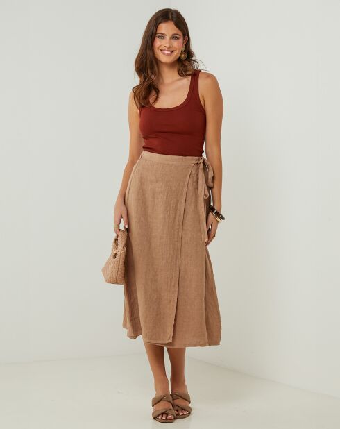 Jupe 100% Lin Kelly camel