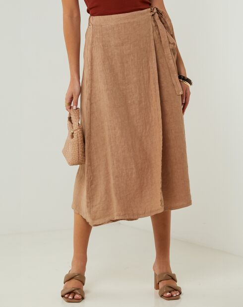 Jupe 100% Lin Kelly camel