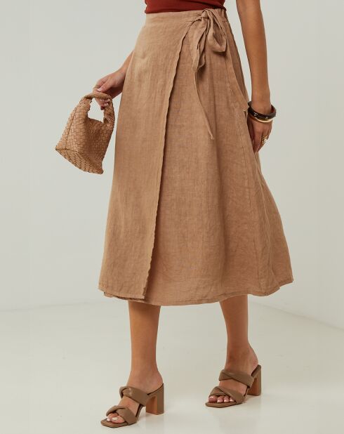 Jupe 100% Lin Kelly camel