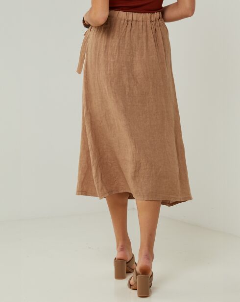 Jupe 100% Lin Kelly camel