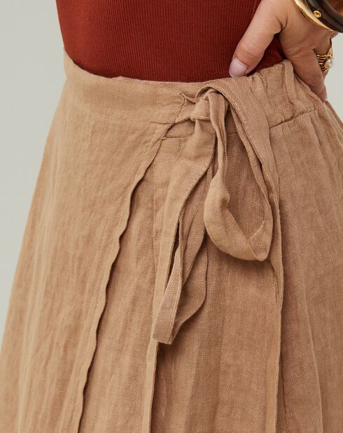 Jupe 100% Lin Kelly camel