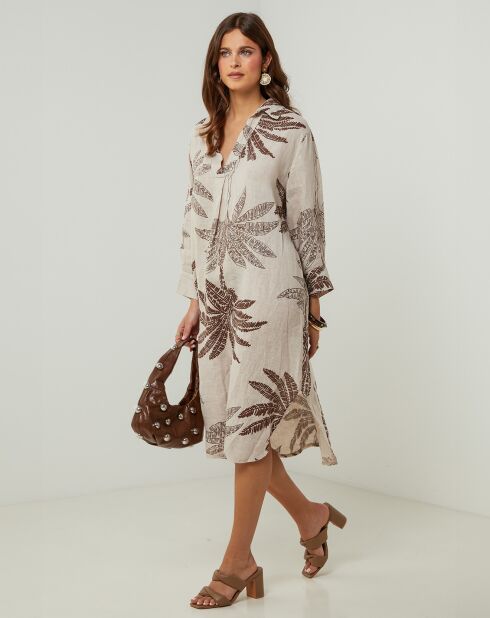 Jane beiges Kleid aus 100% Leinen