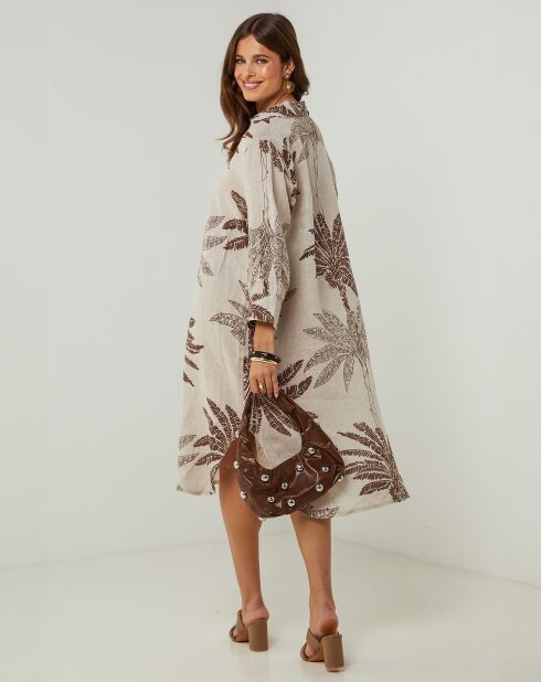 Jane beiges Kleid aus 100% Leinen