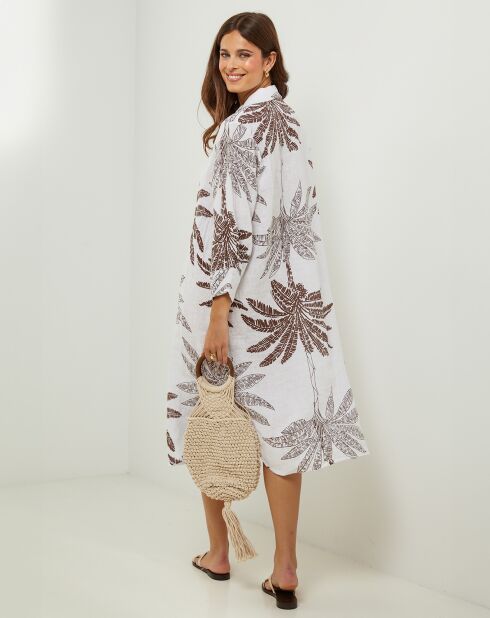 Weißes Jane-Kleid aus 100% Leinen