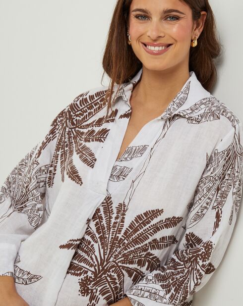 Weißes Jane-Kleid aus 100% Leinen