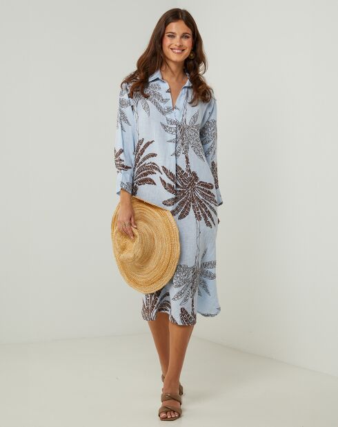 Robe 100% Lin Jane ciel