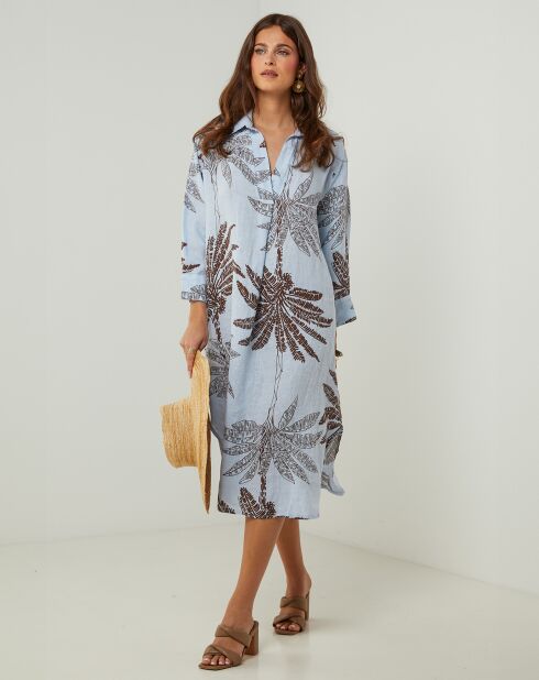 Robe 100% Lin Jane ciel
