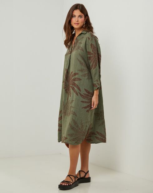 Robe 100% Lin Jane kaki