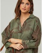 Robe 100% Lin Jane kaki