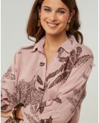 Robe 100% Lin Jane vieux rose
