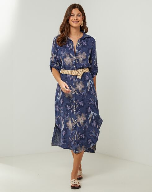 Jane Marinekleid aus 100% Leinen