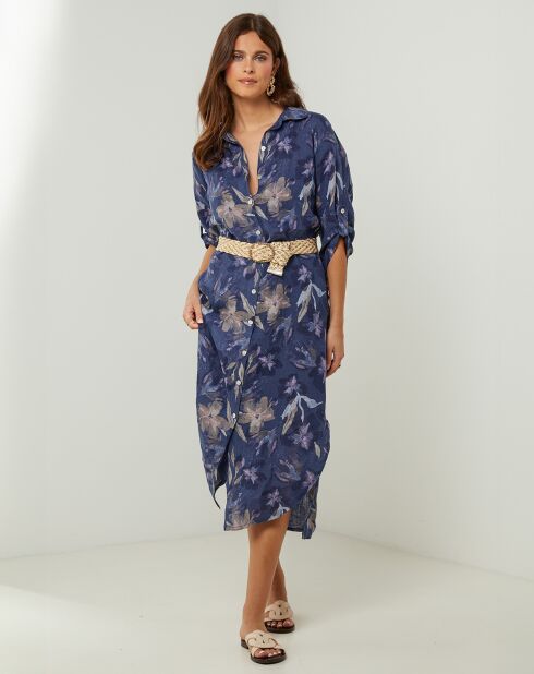 Jane Marinekleid aus 100% Leinen