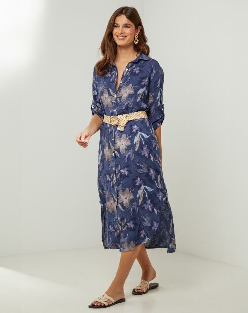 Jane Marinekleid aus 100% Leinen