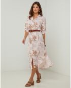 Robe 100% Lin Jane vieux rose
