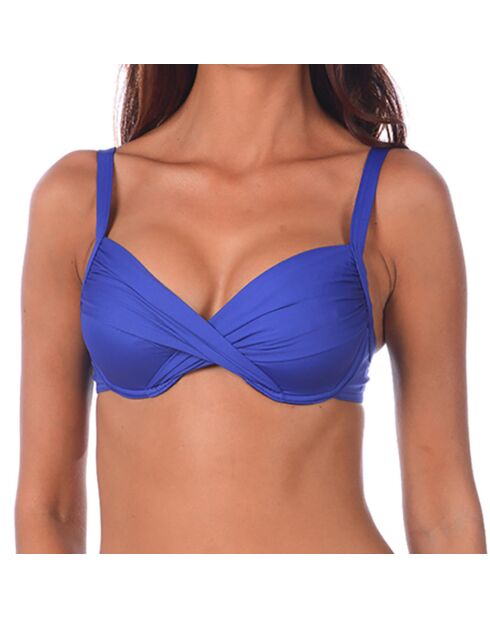 Haut de maillot de bain Lavandou bonnet C bleu indigo