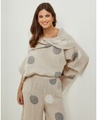 Blouse 100% Lin Plumetis beige