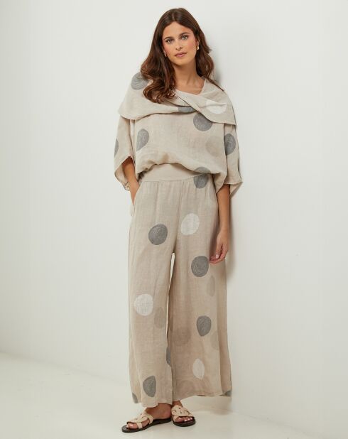 Blouse 100% Lin Plumetis beige