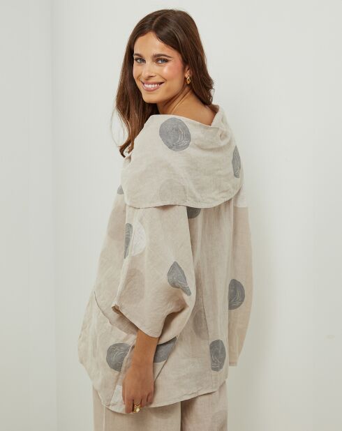 Blouse 100% Lin Plumetis beige