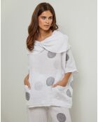 Blouse 100% Lin Plumetis blanche