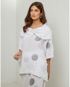 Blouse 100% Lin Plumetis blanche