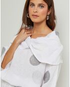 Blouse 100% Lin Plumetis blanche