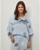 Blouse  100% Lin Plumetis ciel