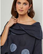 Blouse 100% Lin Plumetis marine