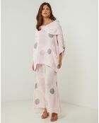 Blouse 100% Lin Plumetis rose