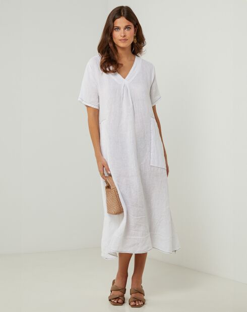 Robe 100% Lin Gweeneth blanche