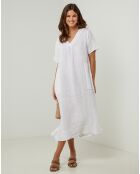 Robe 100% Lin Gweeneth blanche
