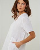 Robe 100% Lin Gweeneth blanche
