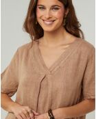 Robe 100% Lin Gweeneth camel