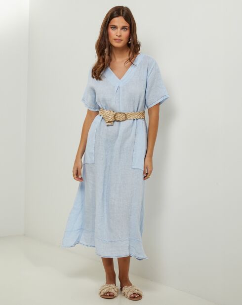 Robe 100% Lin Gweeneth ciel