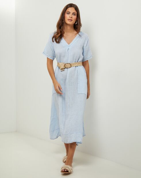 Robe 100% Lin Gweeneth ciel