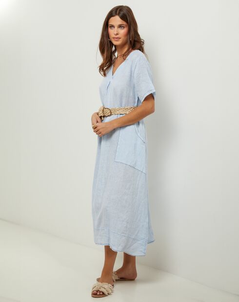 Robe 100% Lin Gweeneth ciel