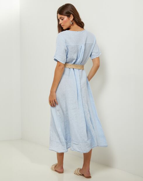 Robe 100% Lin Gweeneth ciel