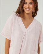 Robe 100% Lin Gweeneth rose