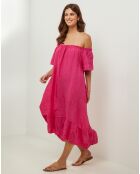 Robe 100% Lin Manon fuchsia