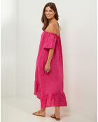Robe 100% Lin Manon fuchsia