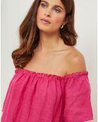 Robe 100% Lin Manon fuchsia