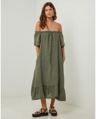 Robe 100% Lin Manon kaki