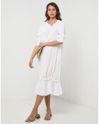 Robe 100% Lin Ananas blanche