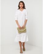 Robe 100% Lin Ananas blanche
