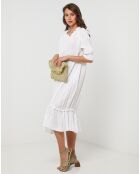 Robe 100% Lin Ananas blanche